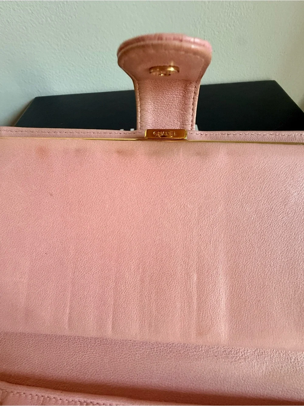 CHANEL pink leather